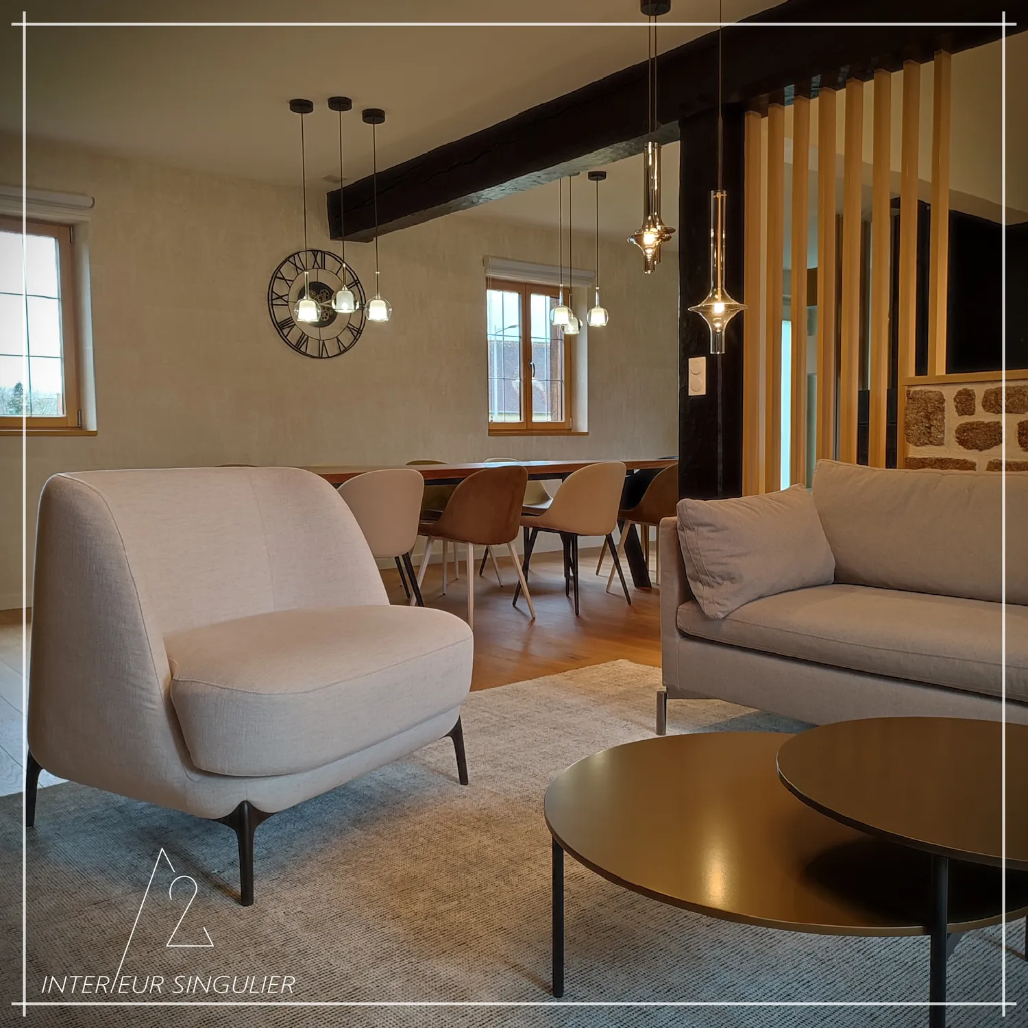 decoration salon louverne